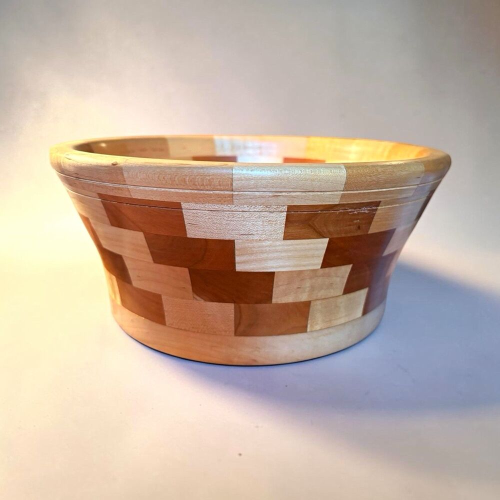 Lou Spencer Handcrafted Segmented Wooden Bowl Signed 2013 #1